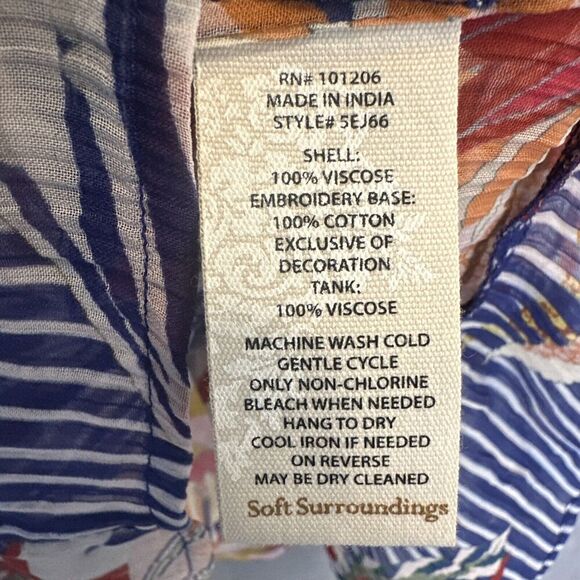 Soft Surroundings Tory Tunic Top Floral Embroidered Sheer Plus Size 1X Boho Art - Picture 10 of 10